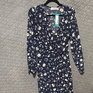 Kaileigh Midnight Blue Floral Dress NWT